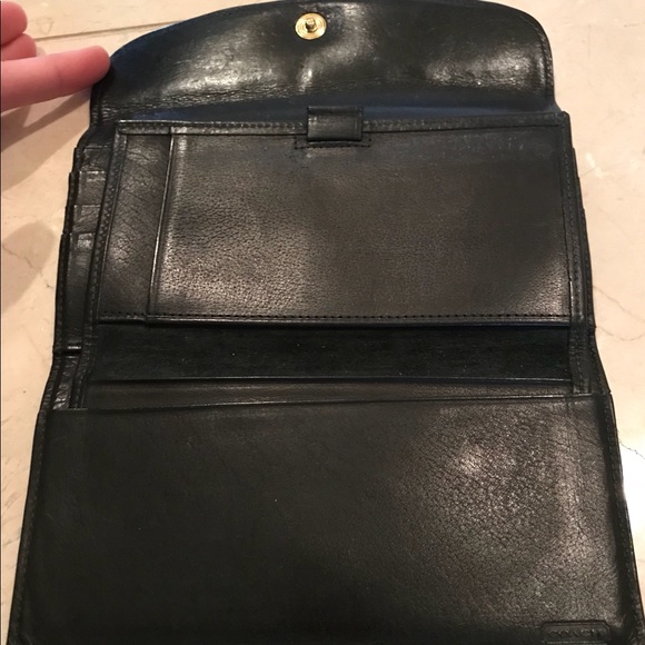 Black Coach wallet with checkbook cover - Picture 4 of 6